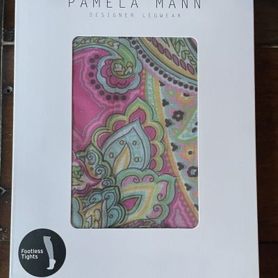 NEW Pamela Mann Designer Legwear Footless Patterned Tights ???????? Made In Italy